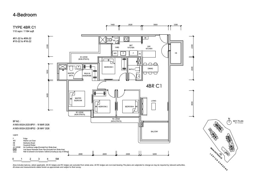 Lentor Gardens Residences 4 Bedroom indicative floorplan