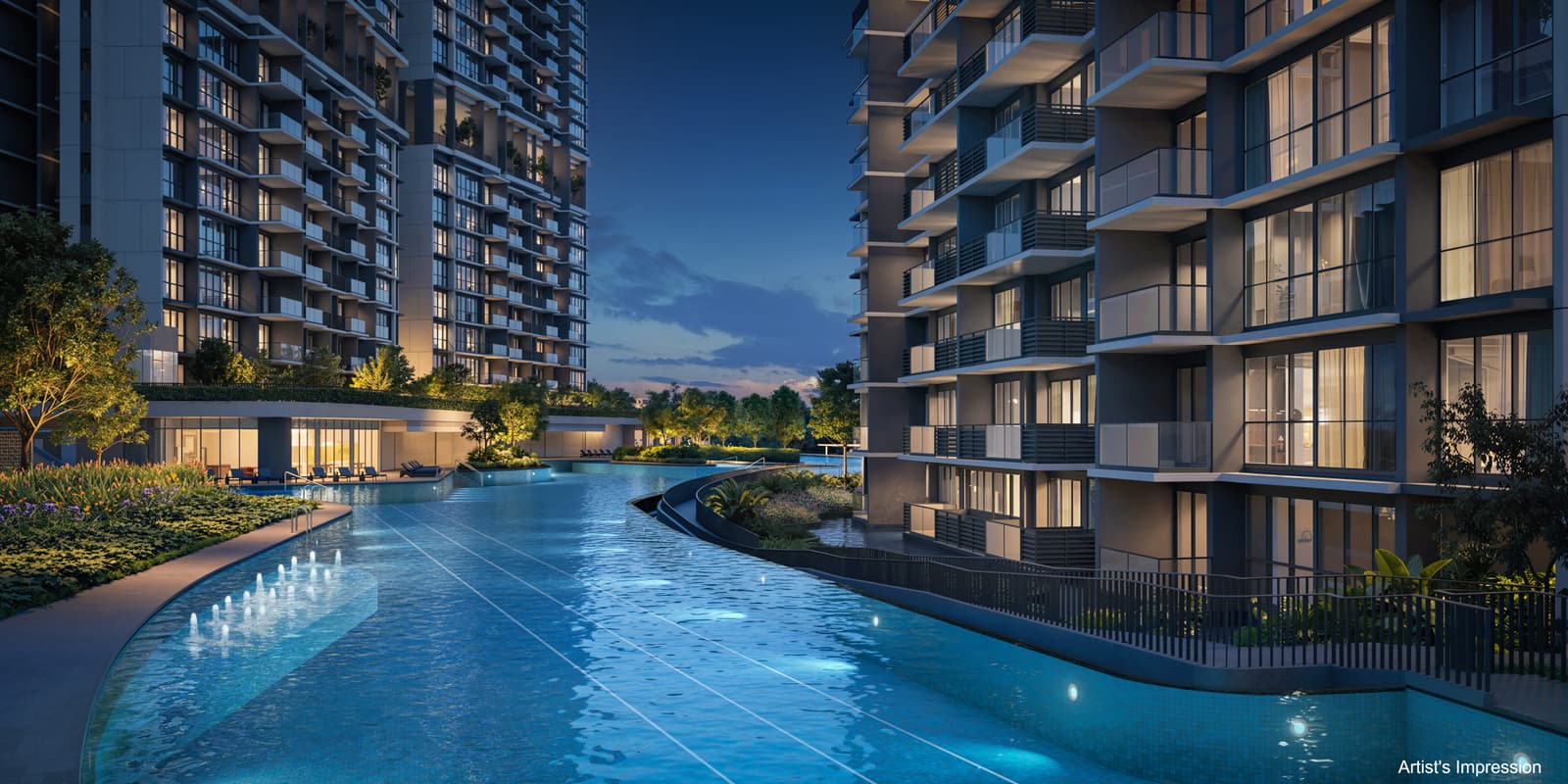 Lentor Gardens Residences — aerial view artist's impression