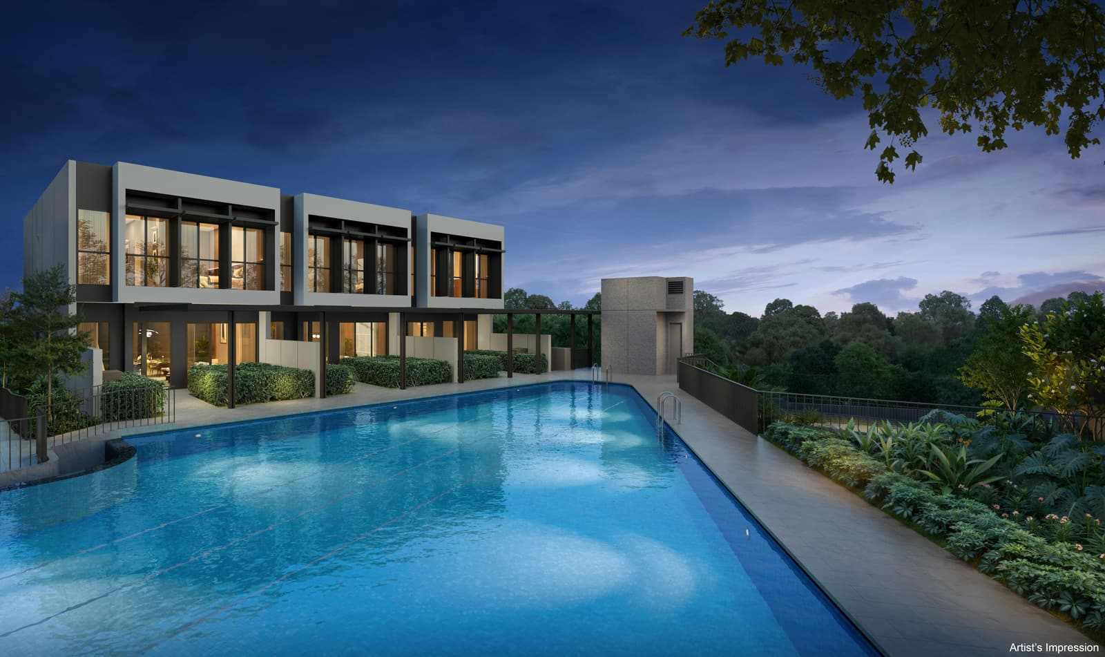 Lentor Gardens Residences — landscaped deck artist's impression